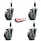 Service Caster 4'' Gray Poly Wheel Swivel 7/8'' Expanding Stem Caster Set, 4PK SCC-EX20S414-PPUB-78-4 - alternate 4